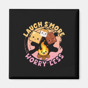 Lach mehr, sorge dich weniger Wochenend-Camping Ki Magnet
