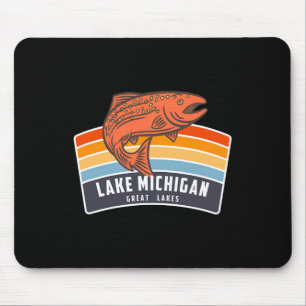 Lach Michigan Great Lakes Lachsangeln Mousepad