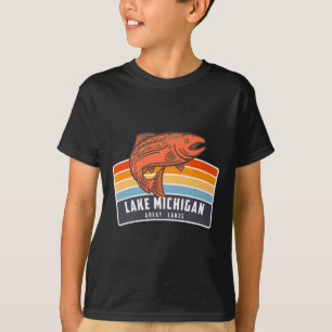 Lach Michigan Great Lakes Lachsangeln  T-Shirt