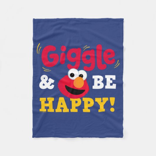 Lach und sei glücklich Elmo Fleecedecke (Vorderseite)