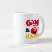 Lach und sei glücklich Elmo Jumbo-Tasse (Vorderseite Rechts)