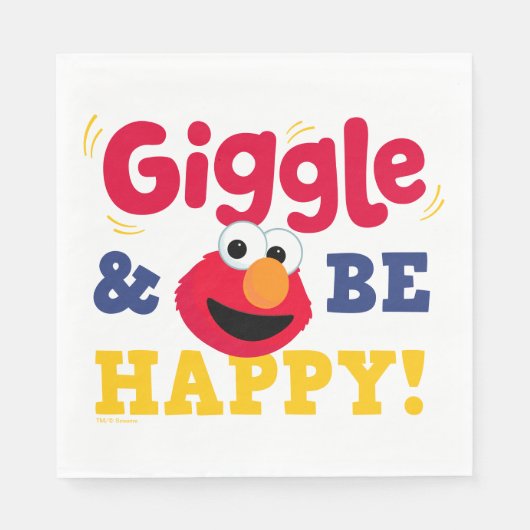 Lach und sei glücklich Elmo Serviette (Vorderseite)