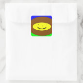 Lächelaufkleber Quadratischer Aufkleber (Tasche)