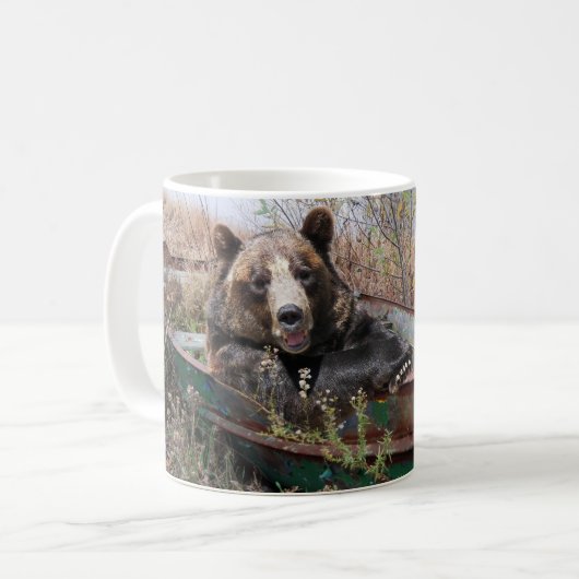 Lächelbär im Ruderboot Kaffeetasse (Vorderseite Links)