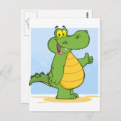 Lächelender oder Krokodil Postkarte (Vorne/Hinten)