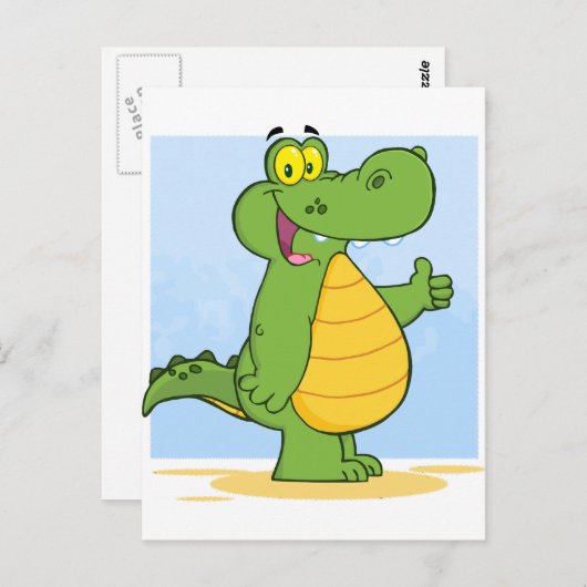 Lächelender oder Krokodil Postkarte (Vorne/Hinten)