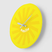Lächelgelbe Sonne hell fröhlicher Spaß modern fröh Große Wanduhr (Winkel)