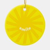 Lächelgelbe Sonne hell fröhlicher Spaß modern fröh Keramik Ornament (Vorne)