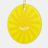 Lächelgelbe Sonne hell fröhlicher Spaß modern fröh Keramik Ornament (Links)