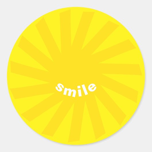 Lächelgelbe Sonne hell fröhlicher Spaß modern fröh Runder Aufkleber (Vorderseite)