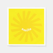 Lächelgelbe Sonne hell fröhlicher Spaß modern fröh Serviette (Vorderseite)