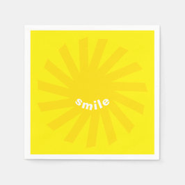 Lächelgelbe Sonne hell fröhlicher Spaß modern fröh Serviette