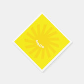 Lächelgelbe Sonne hell fröhlicher Spaß modern fröh Serviette (Ecke)