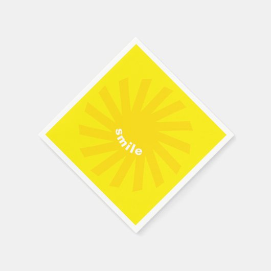 Lächelgelbe Sonne hell fröhlicher Spaß modern fröh Serviette (Ecke)