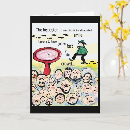 Lächelinspektor Karte (Gelbe Blume)
