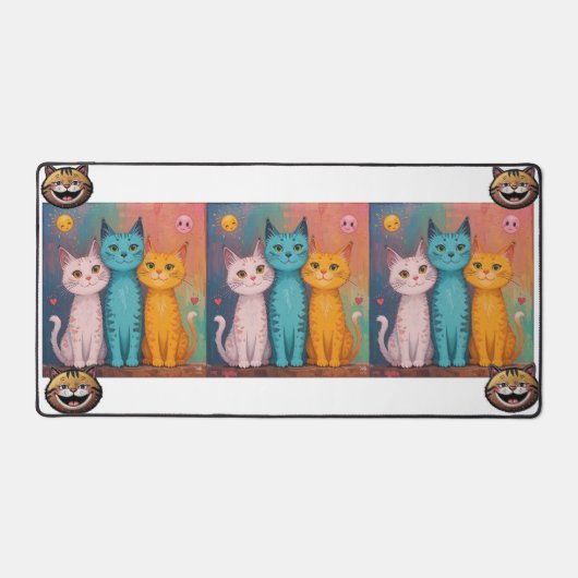 Lächelkatzen Schreibtischunterlage (Vorderseite)