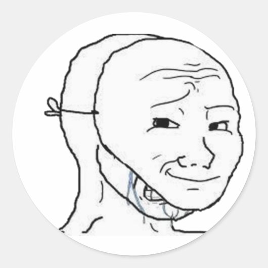 Lächelmaske Runder Aufkleber (Vorderseite)