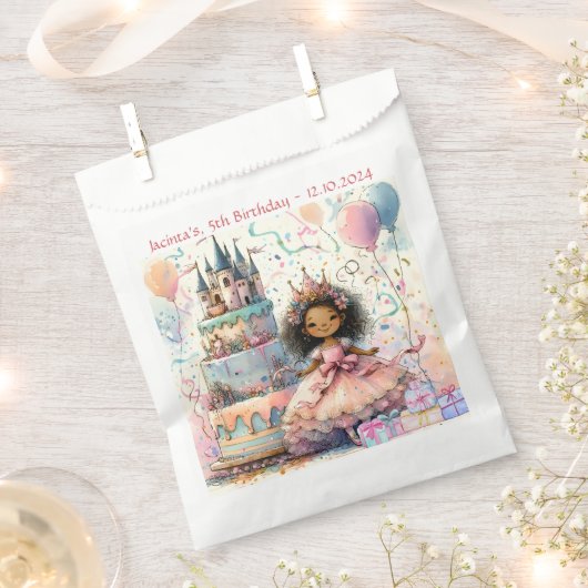 Lächeln Afro American Princess Castle Cake Geschen Geschenktütchen (Ausgeschnitten)
