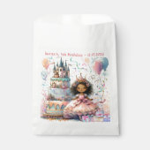 Lächeln Afro American Princess Castle Cake Geschen Geschenktütchen (Vorderseite)