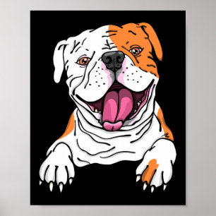 Lächeln American Bulldog English Puppy Dog Lover Poster