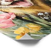 Lächeln an der Mauer - Niedliches Wasserfarbenglüc Poster (Ecke)