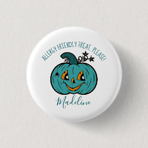Lächeln Aquamariner Pumpkin Allergy Trick oder Tre Button