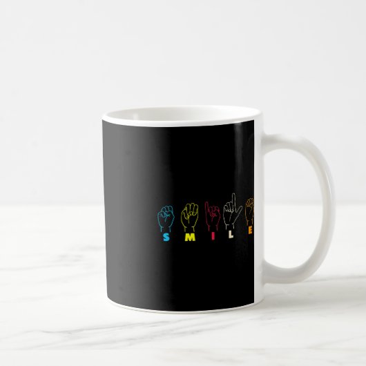 Lächeln ASL Alphabet American Sing Language ASL Te Kaffeetasse (Rechts)