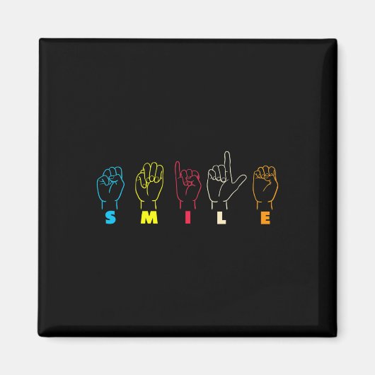 Lächeln ASL Alphabet American Sing Language ASL Te Magnet (Vorne)