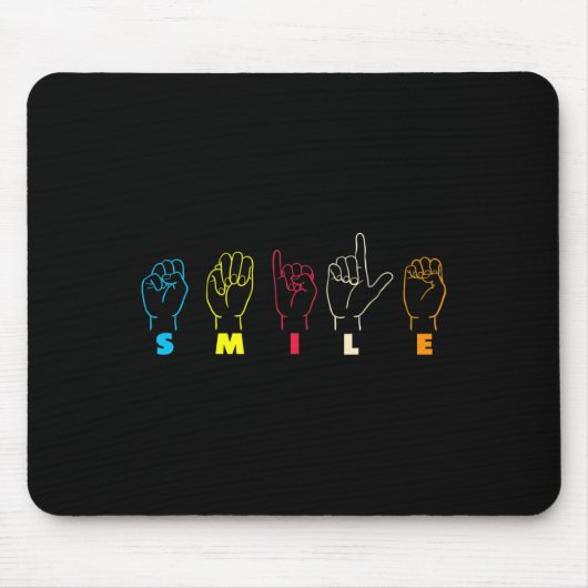 Lächeln ASL Alphabet American Sing Language ASL Te Mousepad (Vorne)