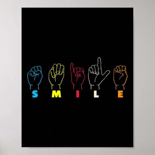 Lächeln ASL Alphabet American Sing Language ASL Te Poster (Vorne)