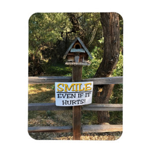 Lächeln, auch wenn es weh tut, Funny Sign Magnet