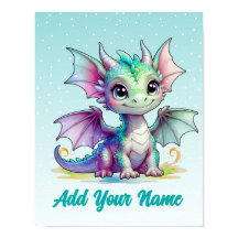 Lächeln Baby Dragon - Individuelle Name Poster