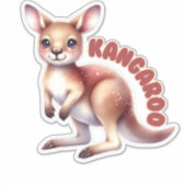 Lächeln Baby Kangaroo - Kinderzimmer Aufkleber (Vorderseite)