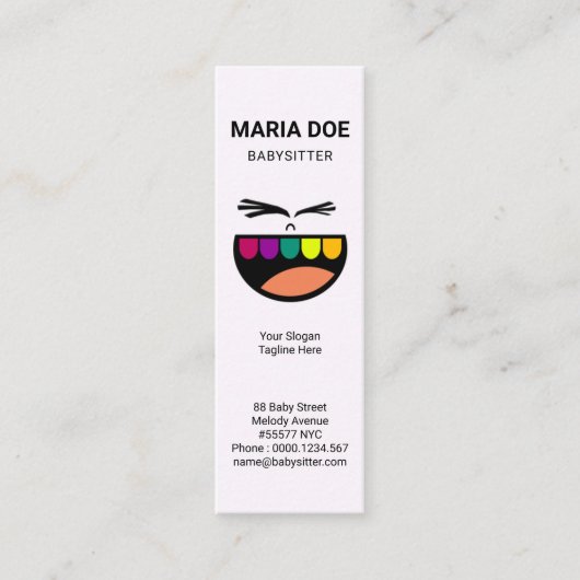 Lächeln Babysitter-Babysitter Mini Visitenkarte (Vorderseite)
