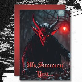 Lächeln Beängstigend Red Mit Augen Crawling Devil  Einladung
