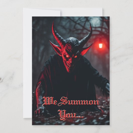 Lächeln Beängstigend Red Mit Augen Crawling Devil  Einladung (Vorderseite)