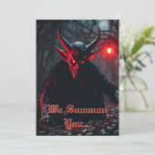 Lächeln Beängstigend Red Mit Augen Crawling Devil  Einladung (Stehend Vorderseite)