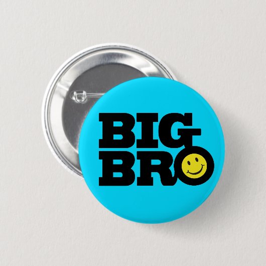Lächeln Big Bro-Taste Abzeichen in blau-schwarz-ge Button (Vorne & Hinten)