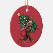 Lächeln Bigfoot Red Christmas Tree Ornament (Rechts)