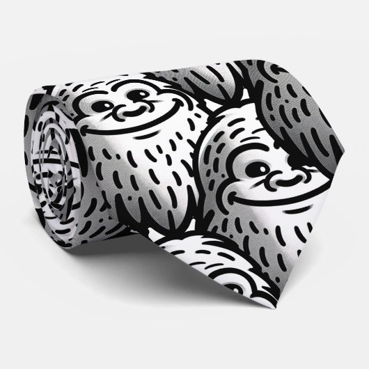 Lächeln Bigfoot - Sasquatch Sighting Krawatte (Gerollt)