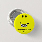 Lächeln-Bild, DoverBraces.com, "Dr. Z " Button (Vorne & Hinten)