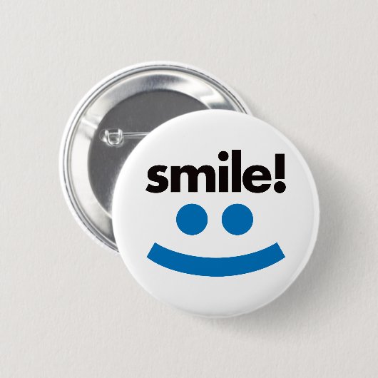 Lächeln - Blau Button (Vorne & Hinten)