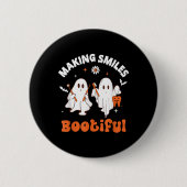 Lächeln bootiful Funny Ghost Dentist Hallowe Button (Vorderseite)