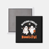Lächeln bootiful Funny Ghost Dentist Hallowe Magnet (Vorderseite/Rückseite)