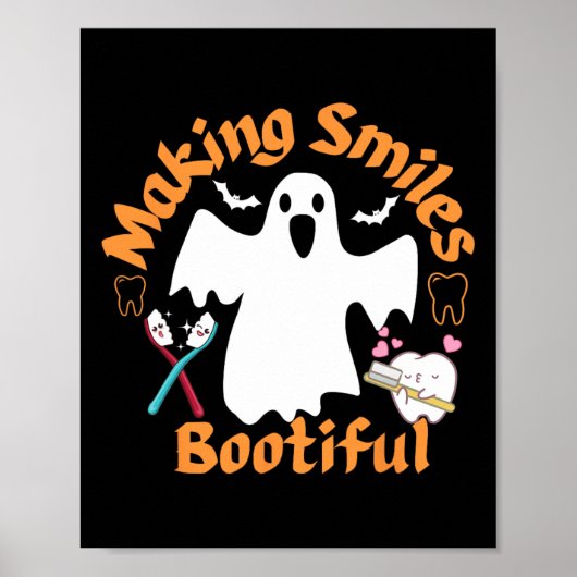 Lächeln bootiful Funny Ghost Dentist Hallowe Poster (Vorne)
