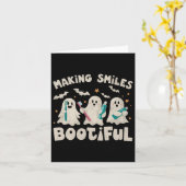 Lächeln bootischer Halloween Funny Ghost Denti Karte (Gelbe Blume)