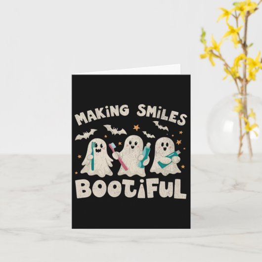 Lächeln bootischer Halloween Funny Ghost Denti Karte (Gelbe Blume)