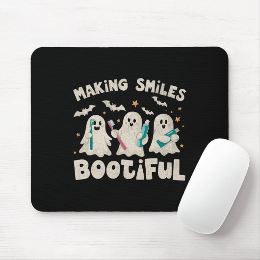 Lächeln bootischer Halloween Funny Ghost Denti Mousepad (Mit Mouse)