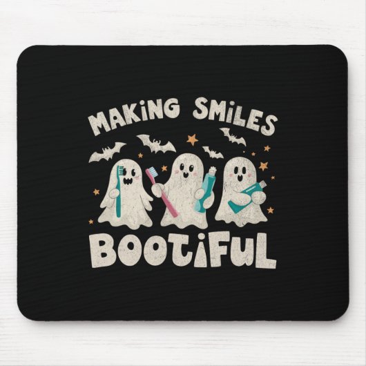 Lächeln bootischer Halloween Funny Ghost Denti Mousepad (Vorne)