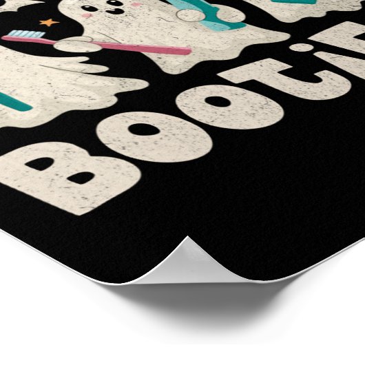 Lächeln bootischer Halloween Funny Ghost Denti Poster (Ecke)